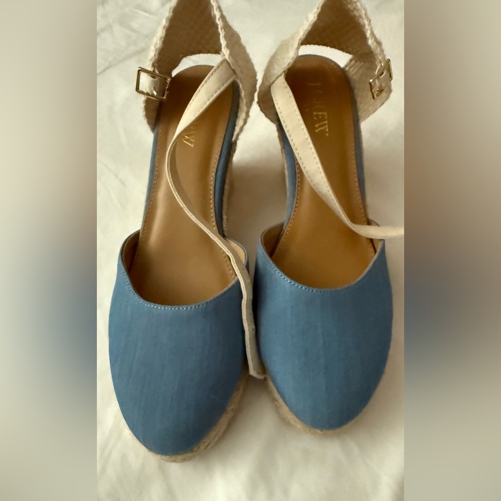 J. Crew Blue and Cream Espadrilles
